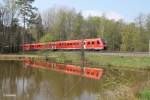 Nachschuss von 2 612er als Umleiter Franken-Sachsen-Express sdlich von Wiesau.