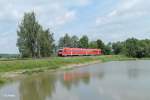 612 093-5 mit dem umgeleiteten Franken-Sachsen-Express IRE 3086 Dresden - Nrnberg bei Wiesau.