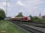 Nachschuss von 612 593 als RE 3457/3793 nach Dresden in Marktredwitz.