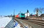 185 615-2 zieht bei Moosham einen Containerzug in Richtung Passau.