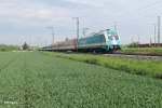 183 005 mit dem ALX84109/ ALX350 Hof/Prag - Mnchen bei Regensburg Ost.