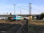 183 003 fhrt mit den ALX/R 357 Praha an Regensburg Ost vorbei.