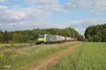 485 015-2 mit einem KLV bei der Stromkreistrennstelle Bischofsheim.