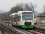 VT 022 der EB nach Schweinfurt am 17.02.11 in Bad Kissingen