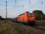 Wieder da war,am 18.Juli 2015,die EKO-Trans 143 001 mit ihrem Störtebekersonderzug aus Cottbus in Bergen/Rügen.