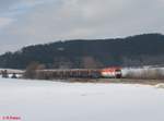 223 031 zieht bei Lengenfeld den Holzzug Schirnding - Deggendorf.