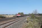 223 031 zieht bei Schönfeld den Holzzug Schirnding - Deggendorf 21.04.17