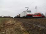 E186 138 mit Kesselzug bei Borsdorf.