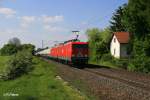 605 und 804 mit Zementzug nach Regensburg Ost bei Postbauer-Heng.