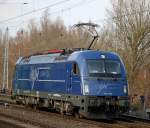 183 500-8 beim Rangieren im Bahnhof Rostock-Bramow.02.03.2014