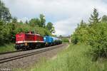 204 354 + 204 010 mit dem  Hauerkessel  nach Weiden West kurz vor Wiesau/Oberpfalz.