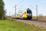 ET 445.108 (445 108-4) ODEG - Ostdeutsche Eisenbahn GmbH als RE4 (RE 63911) von Rathenow nach Ludwigsfelde in Nennhausen.