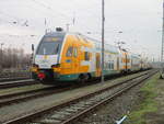 Der ODEG KISS 445 100,am 27.Januar 2020,in Stralsund.