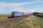 246 049 der Press mit dem SETG Wiesau Containerzug Wiesau - Hof - Hamburg bei Oberteich.