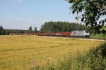 76 111 mit dem Könitzer Schrottzug nach Cheb bei Marktleuthen.