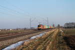 ES 64 U2 072 zieht einen Containerzug via Linz - Passau - Regensburg gen Norden bei Moosham.