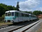 Neben Zinnowitz stehen auch in Heringsdorf noch ein paar UBB Ferkeltaxen abgestellt.Am 23.Juni 2012 fotografierte ich den in Heringsdorf abgestellten 771 007-2.