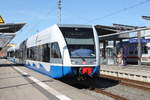 946 629-2+946 626-8 als berfhrung von Rostock Hbf nach Seebad Heringsdorf bei der Ausfahrt im Rostocker Hbf.24.03.2017