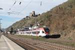 Nachschuss auf 414 und 407 als SE25018 Frankfurt/Main - Neuwied einfahrt in Kaub.