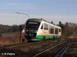 VT12 rollt in Pechbrunn ein auf dem Weg nach Hof.