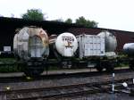 Ein alter Tragwagen fr Wechselbehlter steht am 25.05.2008 im Eisenbahnmuseum in Bochum-Dalhausen.