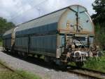 Zum Transport von Kreide werden,von Klementelvitz nach Peitz Ost,werden diese Talns-Wagen eingesetzt.Am 20.August 2011 standen im bergabebahnhof Klementelvitz zwei solcher Wagen.