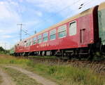 Mitropa-Speisewagen in der Güterumgehung unweit vom Rostocker Hbf.30.07.2022