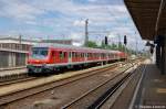 Am Gleis 4 in Braunschweig wird bereit gestellt die (RB 14614) von Braunschweig Hbf nach Hildesheim Hbf und geschoben von der 143 136-0.