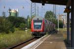 RB14  Airportexpress  (RB 18926) von Berlin-Schönefeld Flughafen nach Nauen, bei der Ausfahrt aus Berlin-Schönefeld Flughafen und gezogen hatte die 143 254-1 [Verl.|WR|12.03.15].