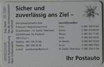 (246'768) - Taxcard - 5 CHF - Sicher und zuverl�ssig ans Ziel - Ihr Postauto am 1.