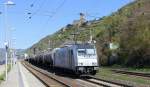 185 673-1 der Ruhrtalbahn in Kaub am 15.04.2015