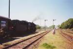 50 3610 8 steht mit einem Sonderzug im Bahnhofm von Altenkirchen im Sommer von 2000  heute sieht es dort ganz anders aus leider :-(