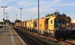 Speno International Schleifzug RR 48 M-5 registriert unter 99 87 9127 507-1 mit einem Eigengewicht von 398t abgestellt in Niebüll.