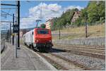 Die akiem PRIMA E 37 519 erreicht als Lokfahrt den Bahnhof von Bellegarde.