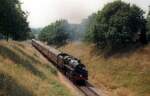 BR 73082 mit Personenzug auf der Steigung hinter Horsted Keynes 25.07.1999