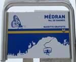 (148'703) - NAVETTE GRATUITE-Haltestellenschild - Verbier, M�dran - am 2.