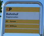 (286'249) - +P-Haltestellenschild - Dagmersellen, Bahnhof - am 21.