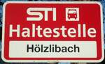 (136'832) - STI-Haltestellenschild - Phlern, Hlzlibach - am 22.