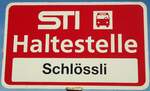 (130'834) - STI-Haltestellenschild - Pohlern, Schlssli - am 22. November 2011