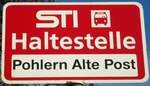 (136'835) - STI-Haltestellenschild - Phlern, Pohlern Alte Post - am 22.