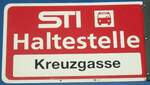 (136'837) - STI-Haltestellenschild - Phlern, Kreuzgasse - am 22.
