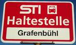 (136'787) - STI-Haltestellenschild - Linden, Grafenb�hl - am 21.