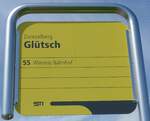 (153'966) - STI-Haltestellenschild - Zwieselberg, Gl�tsch - am 17.