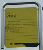 (249'817) - STI-Haltestellenschild - S�deren, Oberei - am 7.