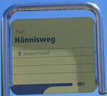 (277'348) - STI-Haltestellenschild - Thun, H�nnisweg - am 29.