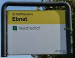 (281'109) - vb/sh-Haltestellenschild - Schaffhausen, Ebnat - am 10.