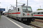 147 577-1 stand mit IC 2171(Warnemünde-Chemnitz)am 27.07.2024 in Warnemünde.