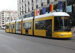 Bombardier Flexity als Linie 12 von Am Kupfergraben, Berlin nach Pasedagplatz, Berlin stand am 05.08.2019 in Höhe Berlin-Friedrichstr.