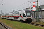 4110 117 als IC 2177(Warnemünde-Dresden)bei der Durchfahrt in Warnemünde-Werft.20.06.2021