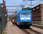 Ankuppeln, Verbindungsleitungen angeschlossen, Bremsprobe und nochmal ein sicherer Blick das auch alles ok ist....Pattburg 21.06.2025